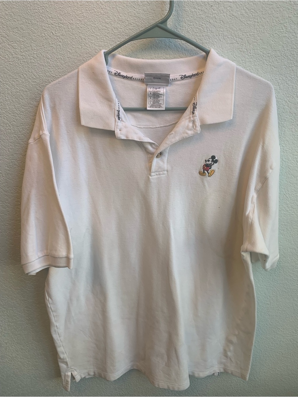 Disney White Polo Shirt with Embroidered Mickey Mouse Accent